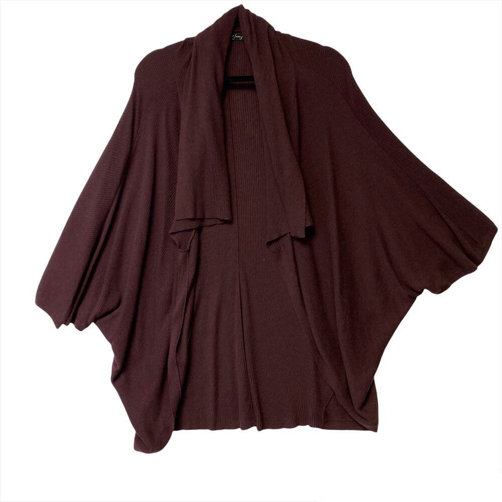 Elizabeth and James Cardigan Maroon Open Front Drapey Size XS